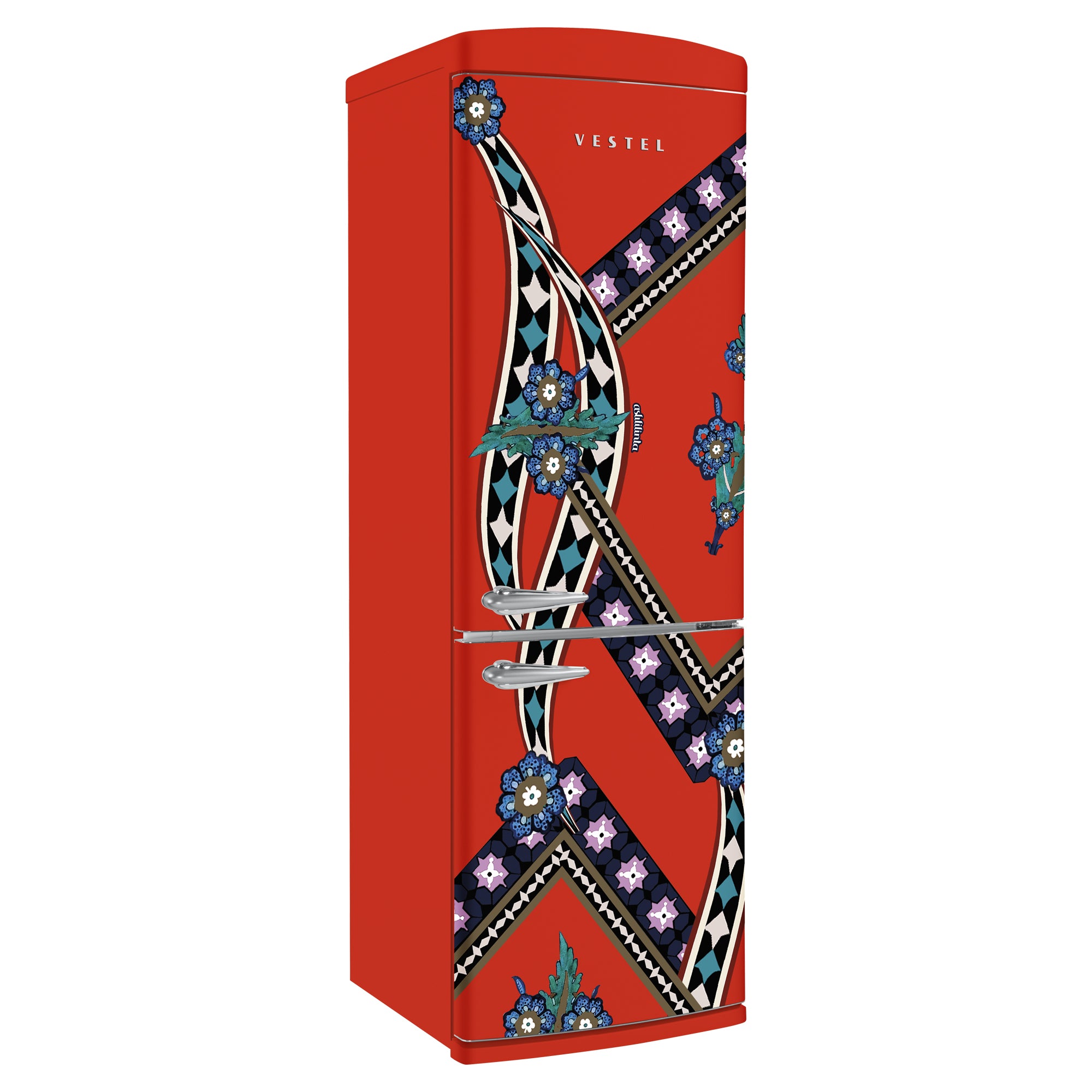 Vestel x Aslı Filinta Retro NFK37021 Red Saz Kühlschrank