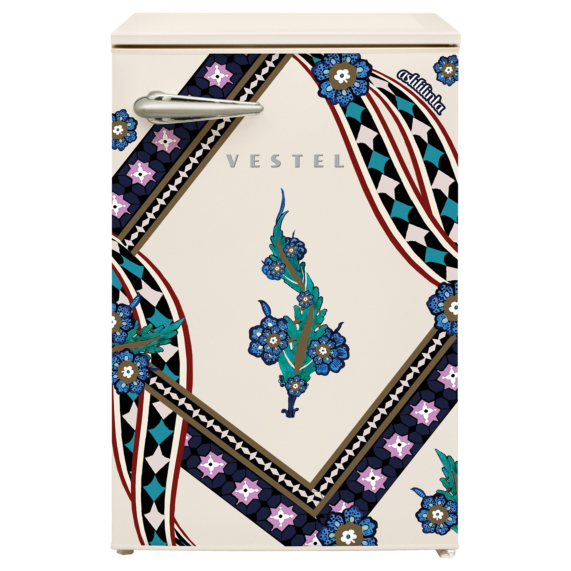 Vestel x Aslı Filinta Retro TT14021 Beige Saz Kühlschrank