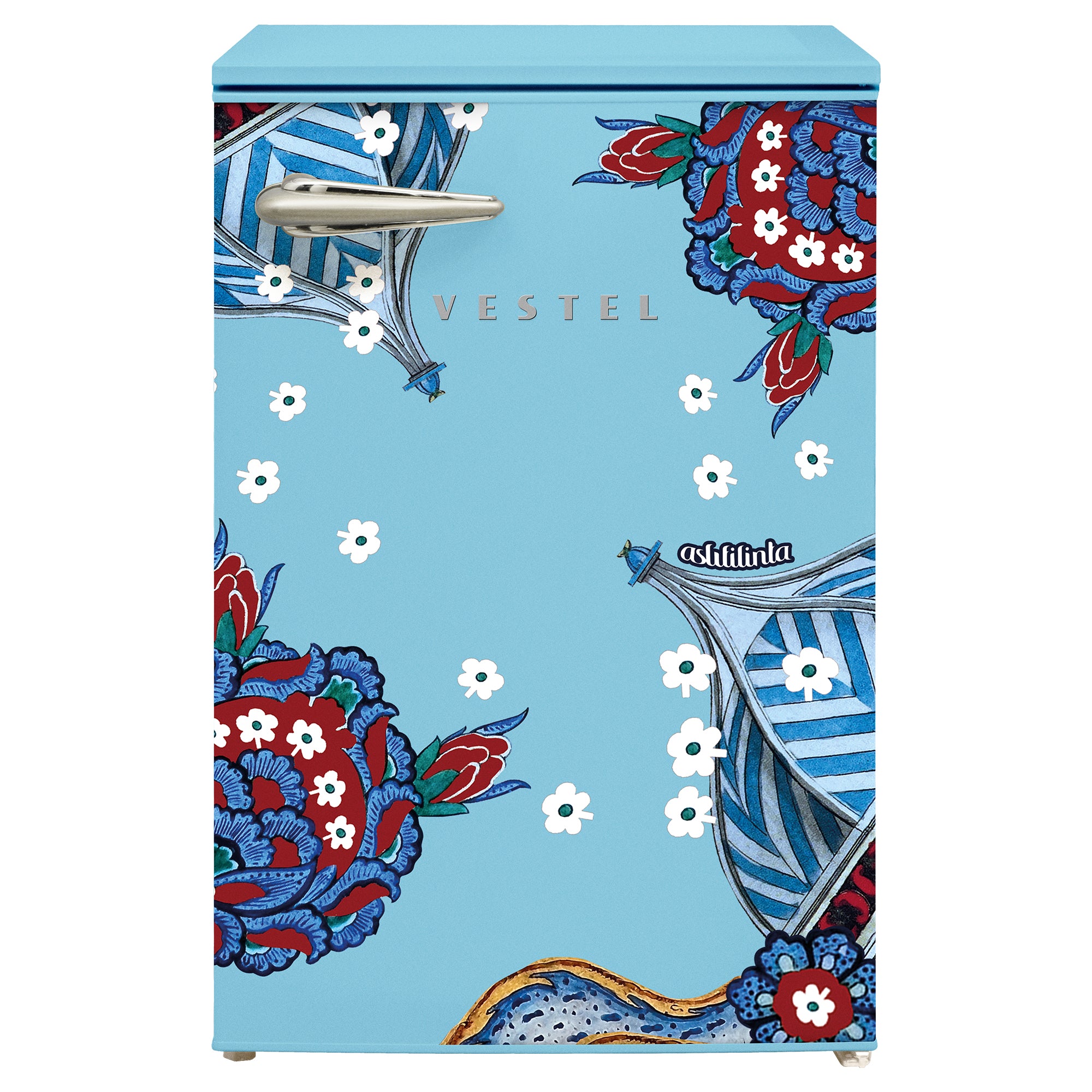 Vestel x Aslı Filinta Retro TT14021 Baby Blue Çini Kühlschrank