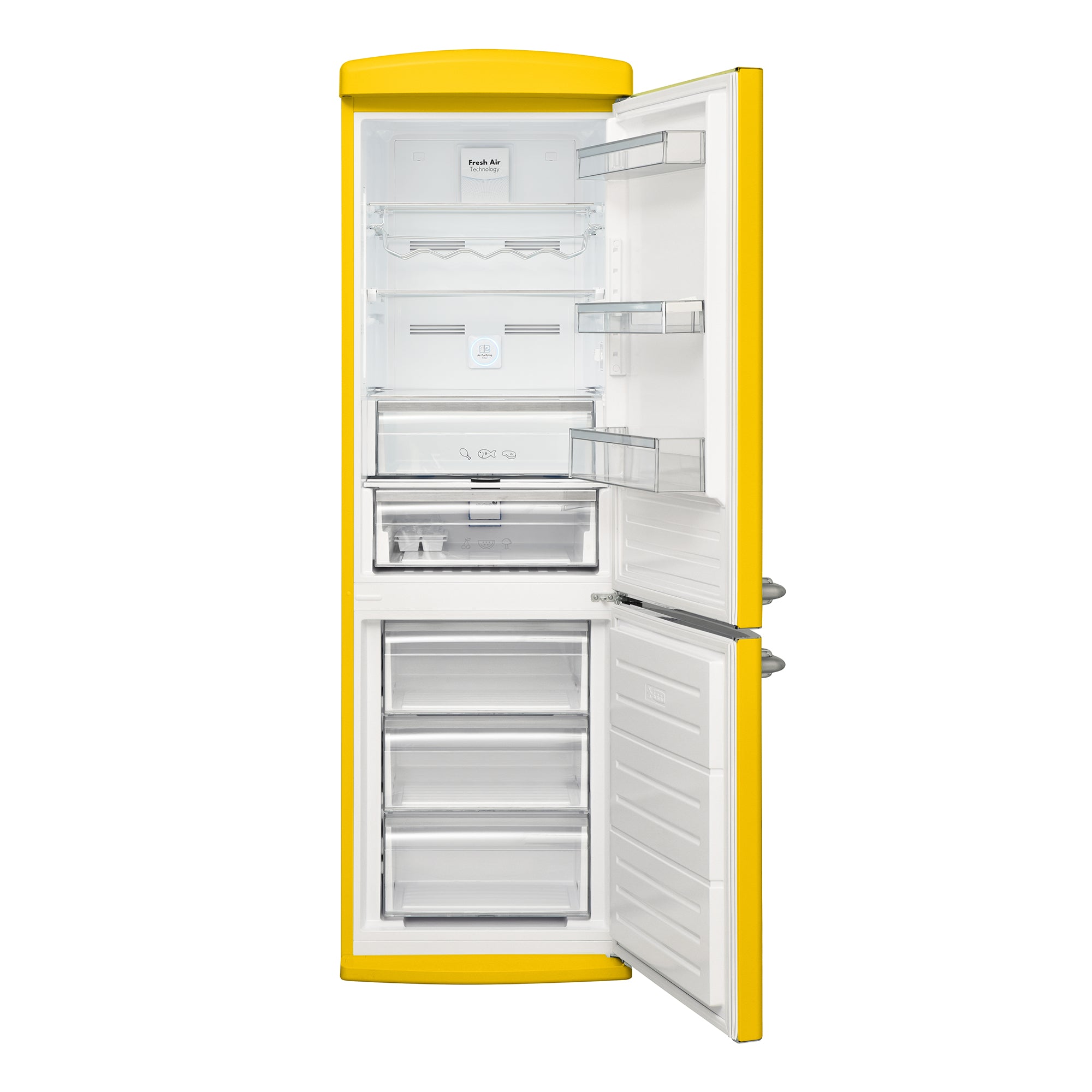 Vestel RETRO NFK37021 Yellow 330 Liter No Frost Kühlschrank