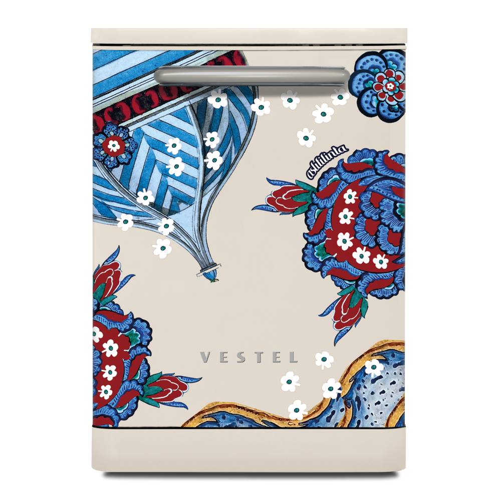 Vestel x Asl? Filinta DW 5001 Retro Beige Çini freistehender Geschirrspüler