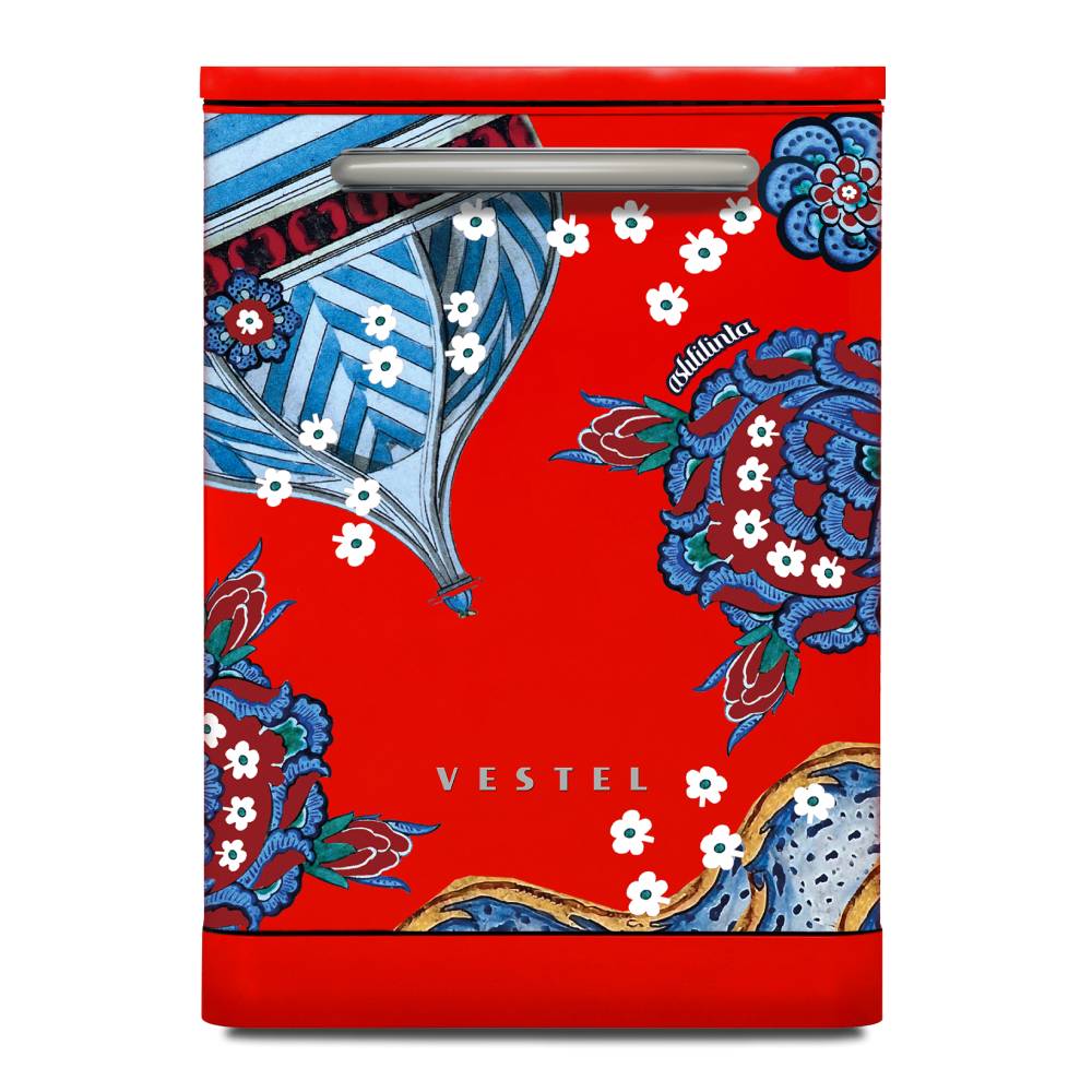 Vestel x Asl? Filinta DW 5001 Retro Red Çini freistehender Geschirrspüler