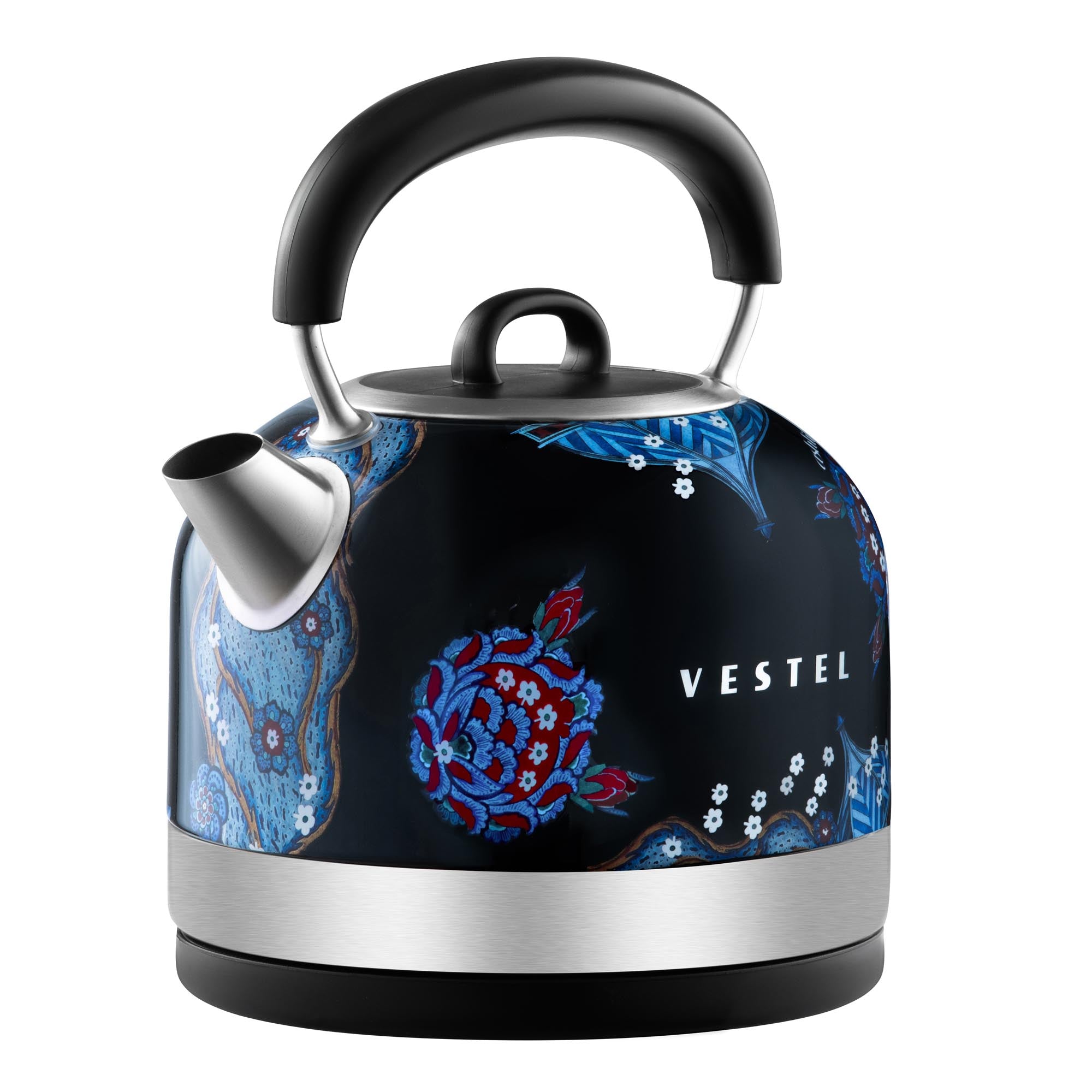 Vestel x Aslı Filinta Retro Schwarzer Çini Wasserkocher