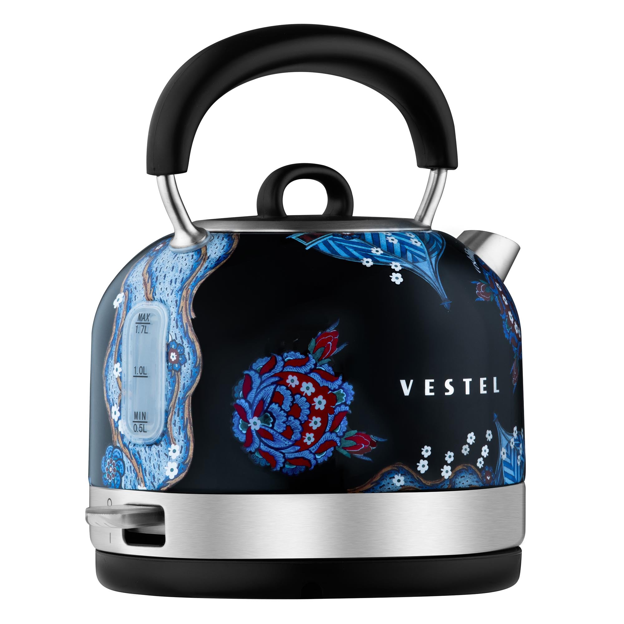 Vestel x Aslı Filinta Retro Schwarzer Çini Wasserkocher