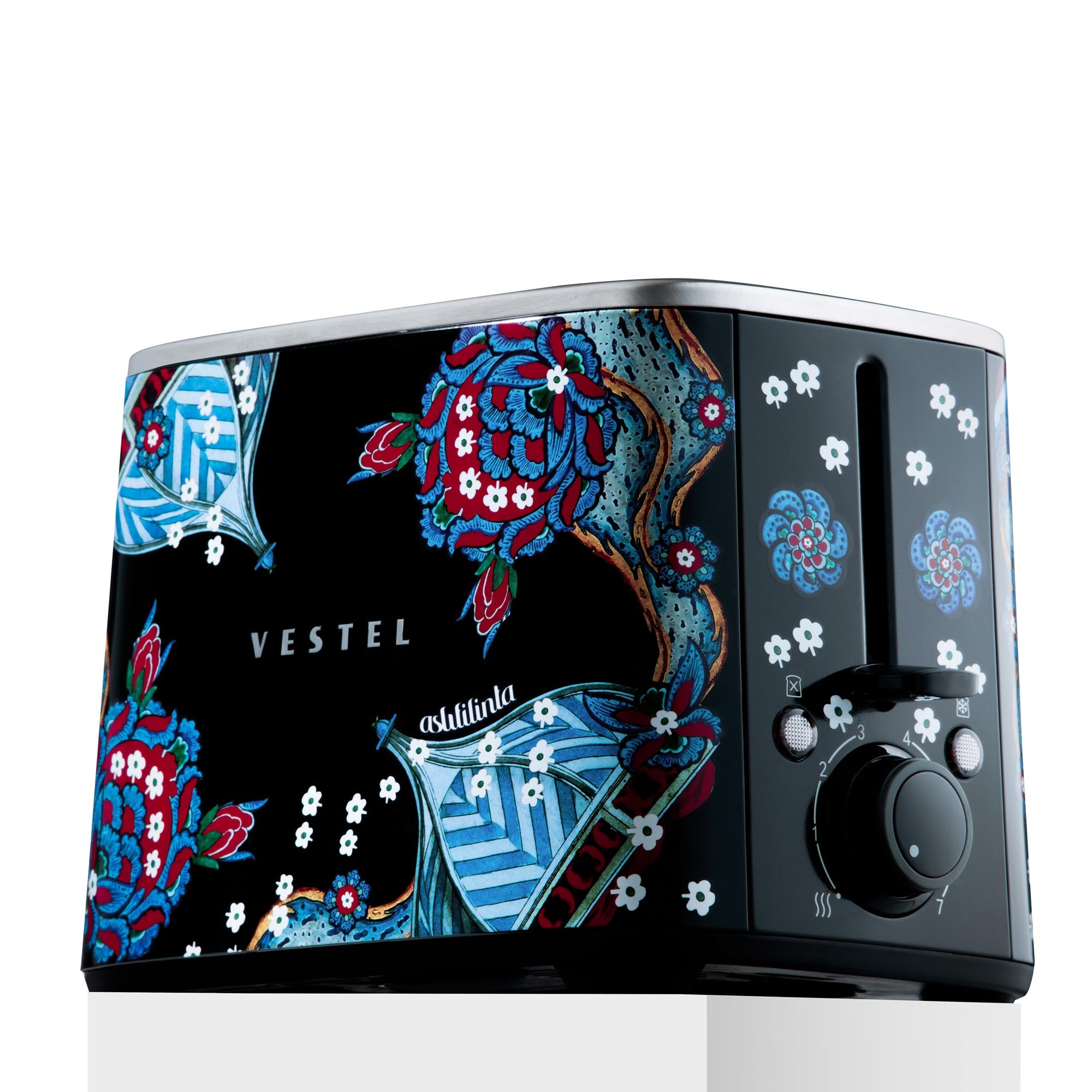 Vestel X Aslı Filinta Retro Schwarze Çini Toaster