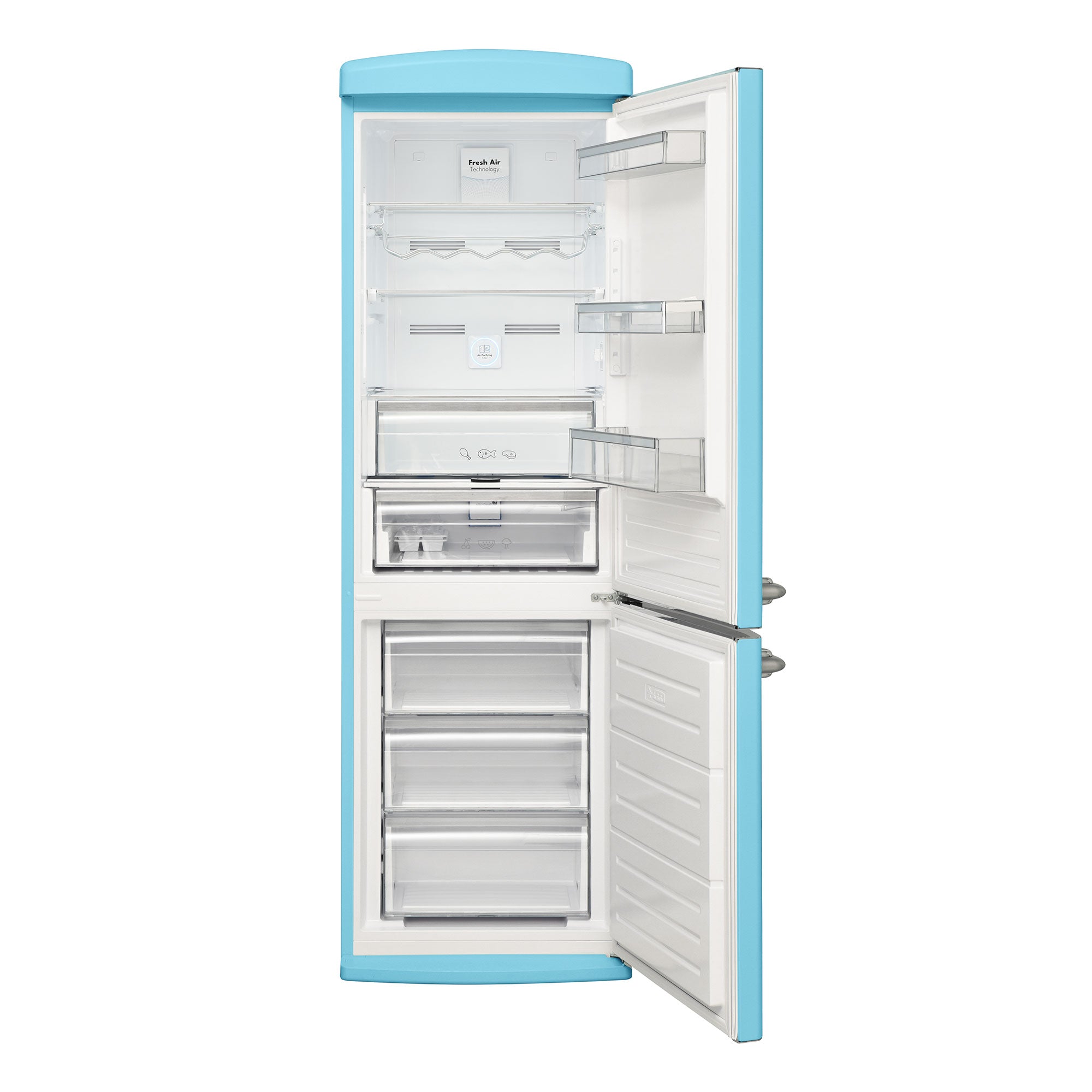 Vestel RETRO NFK37021 BABY BLUE No Frost Kühlschrank 330 l