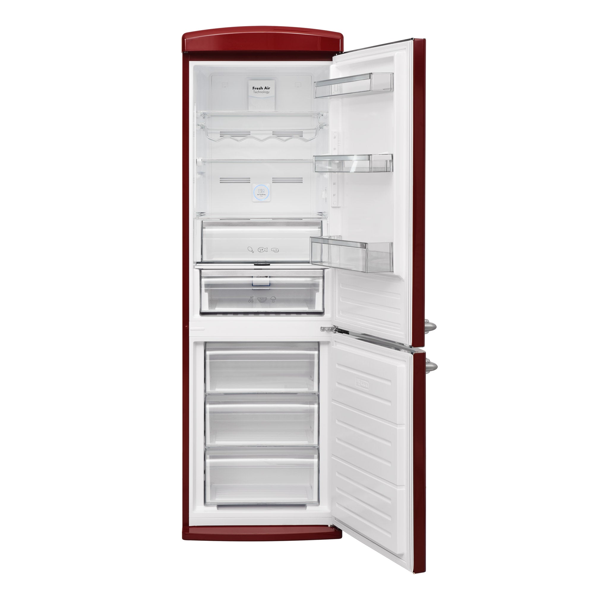 Vestel RETRO NFK37021 BORDEAUX No Frost Kühlschrank 330 l