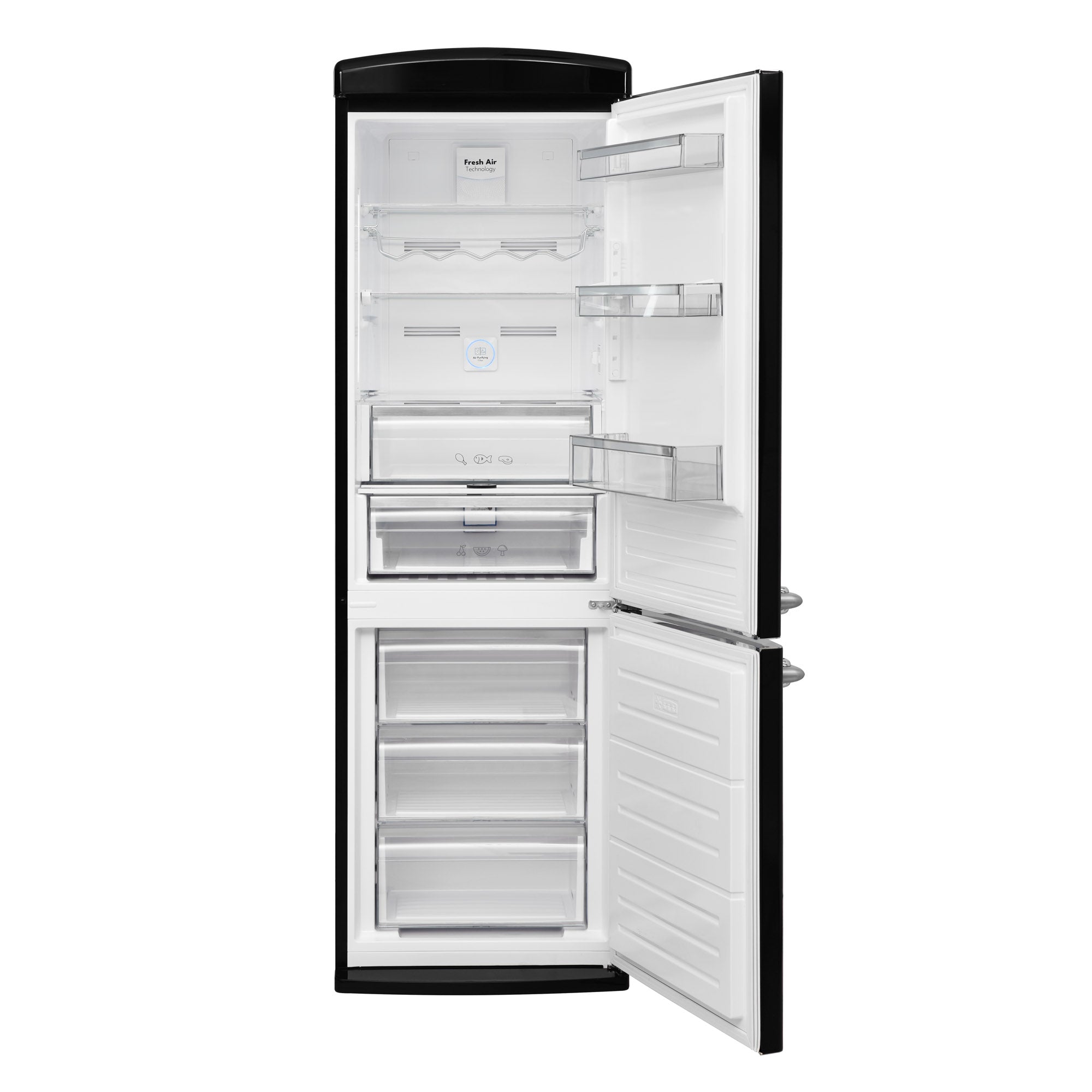 Vestel RETRO NFK37021 BLACK No Frost Kühlschrank 330 l
