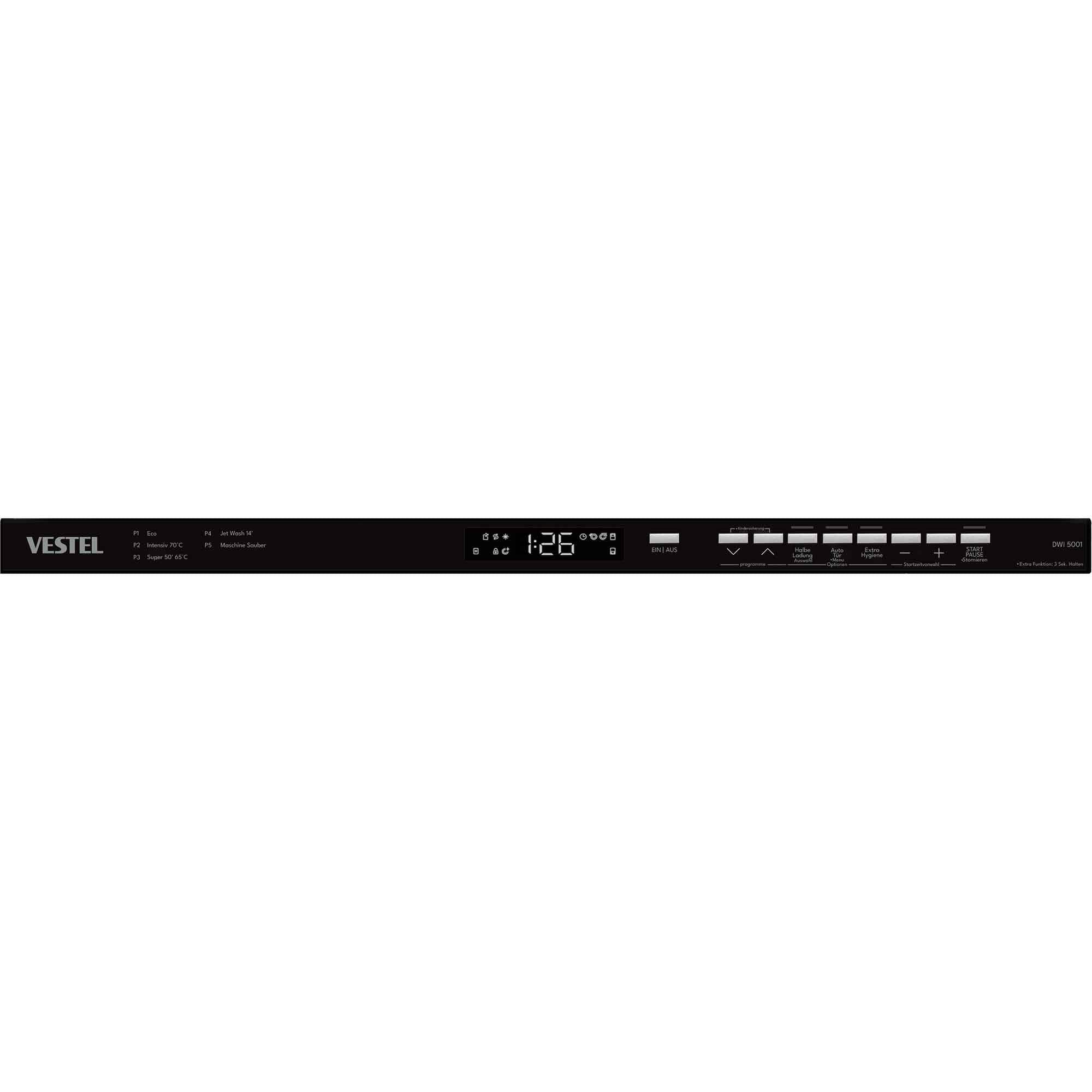 Vestel DWI 5001 vollintegrierbarer Geschirrspüler 13 Maßgedecke 5 Programme