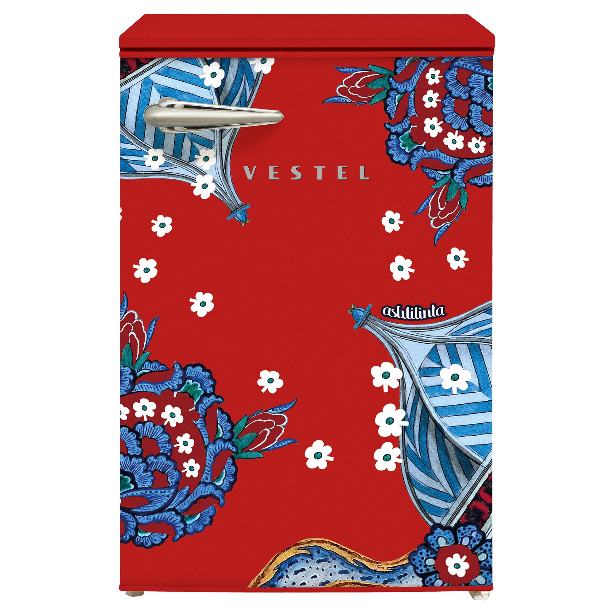 Vestel x Aslı Filinta Retro TT14021 Red Çini Kühlschrank