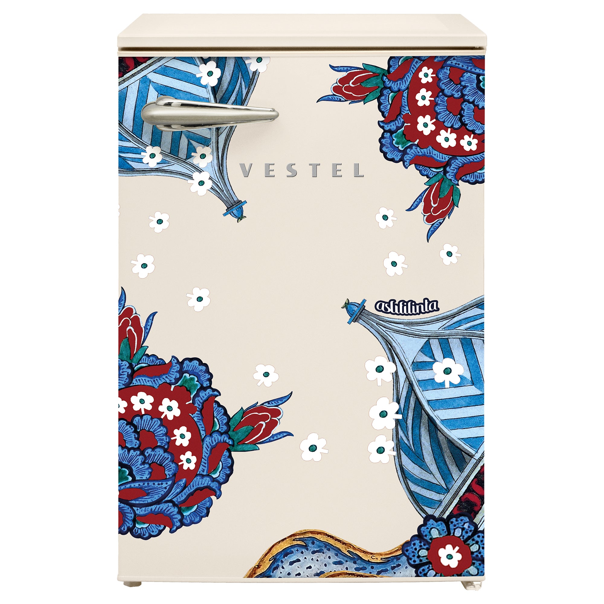 Vestel x Aslı Filinta Retro TT14021 Beige Çini Kühlschrank