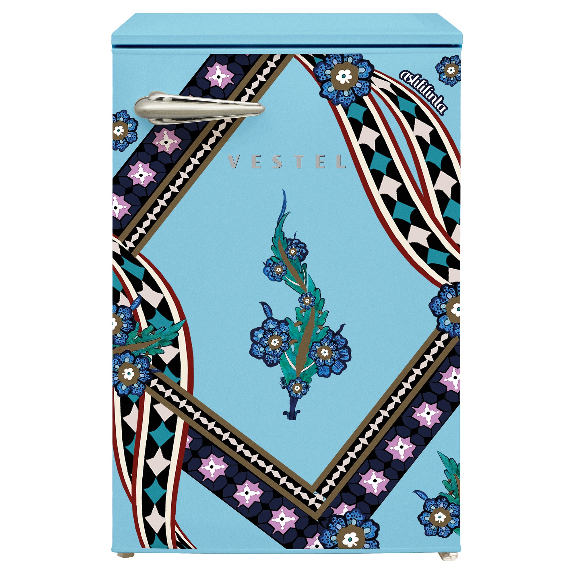 Vestel x Aslı Filinta Retro TT14021 Baby Blue Saz Kühlschrank