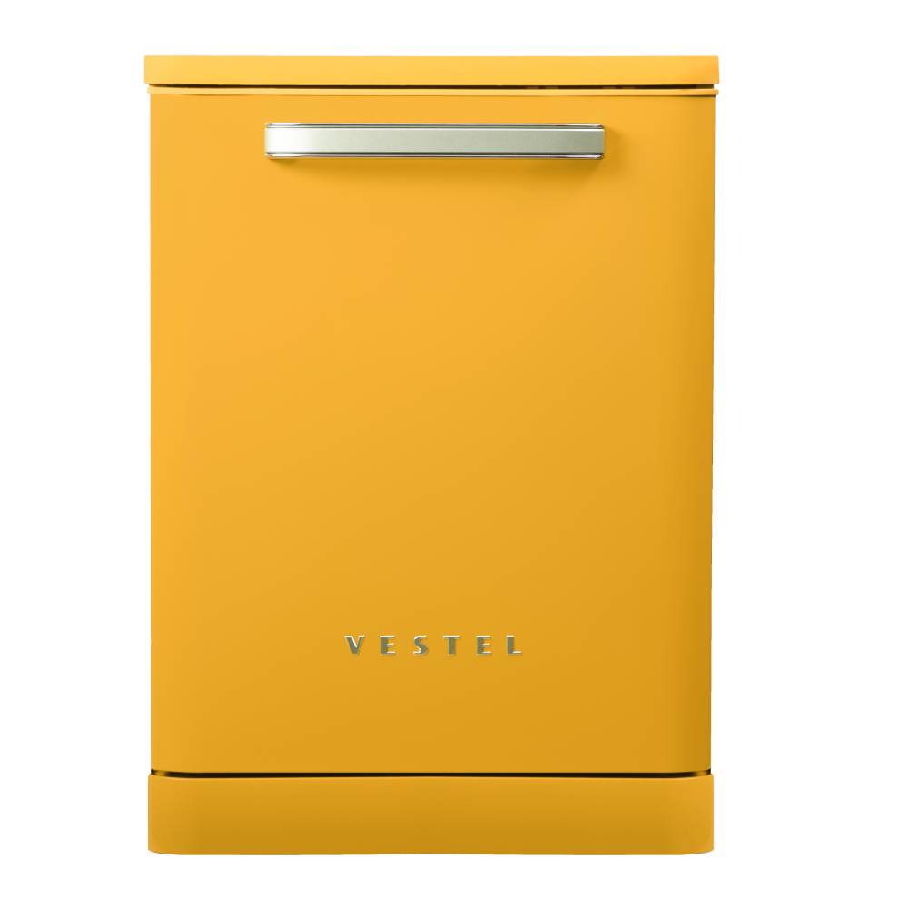 Vestel Retro DW 5001 Yellow freistehender Geschirrspüler