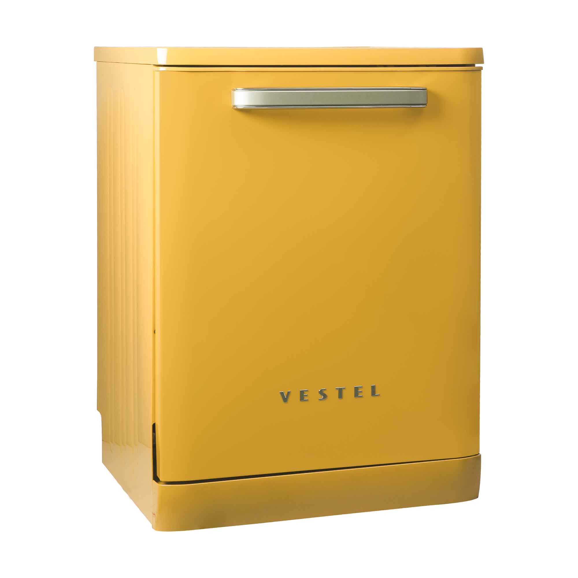 Vestel Retro DW 5001 Yellow freistehender Geschirrspüler