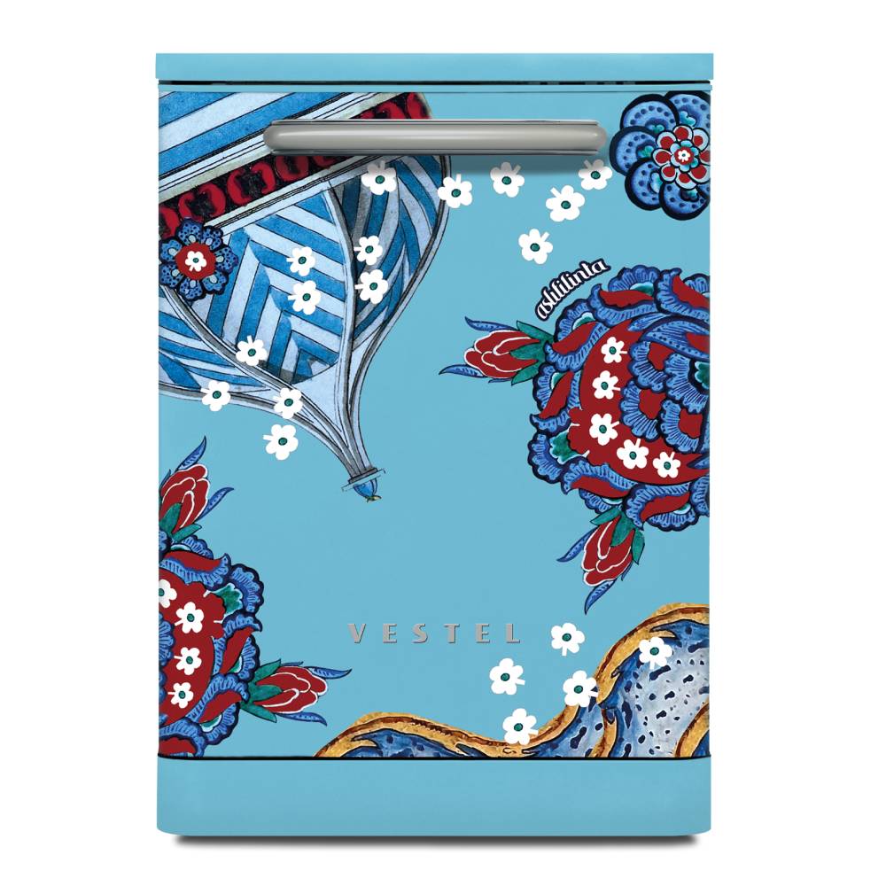 Vestel x Asl? Filinta DW 5001 Retro Baby Blue Çini freistehender Geschirrspüler