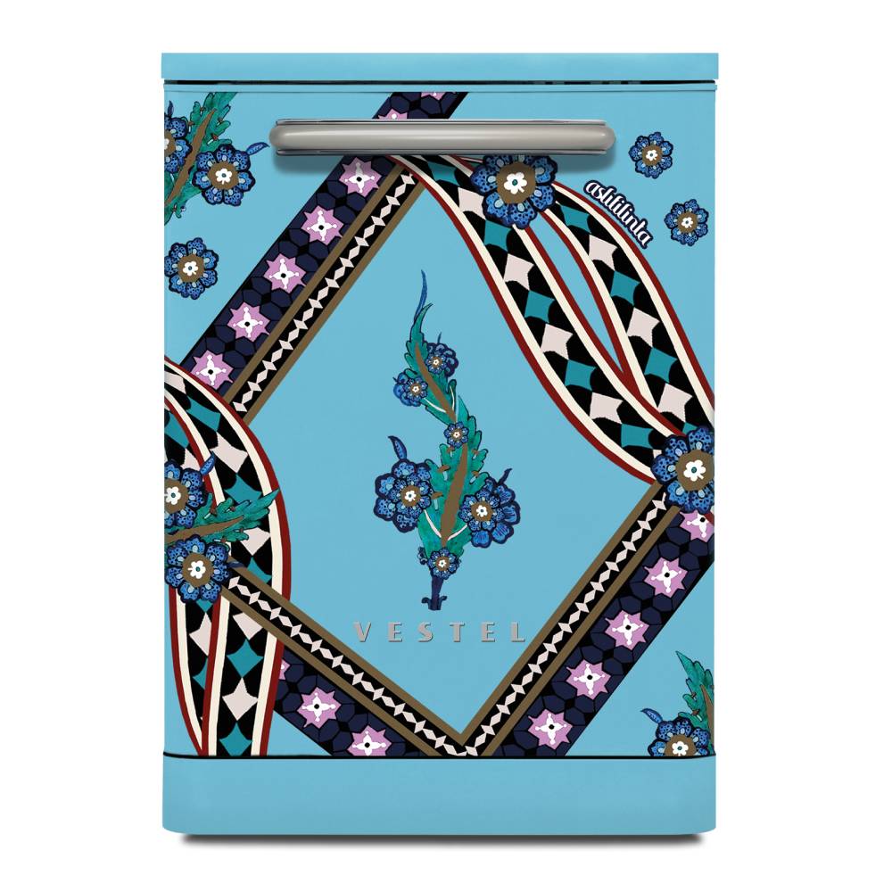 Vestel x Asl? Filinta DW 5001 Retro Baby Blue Saz freistehender Geschirrspüler