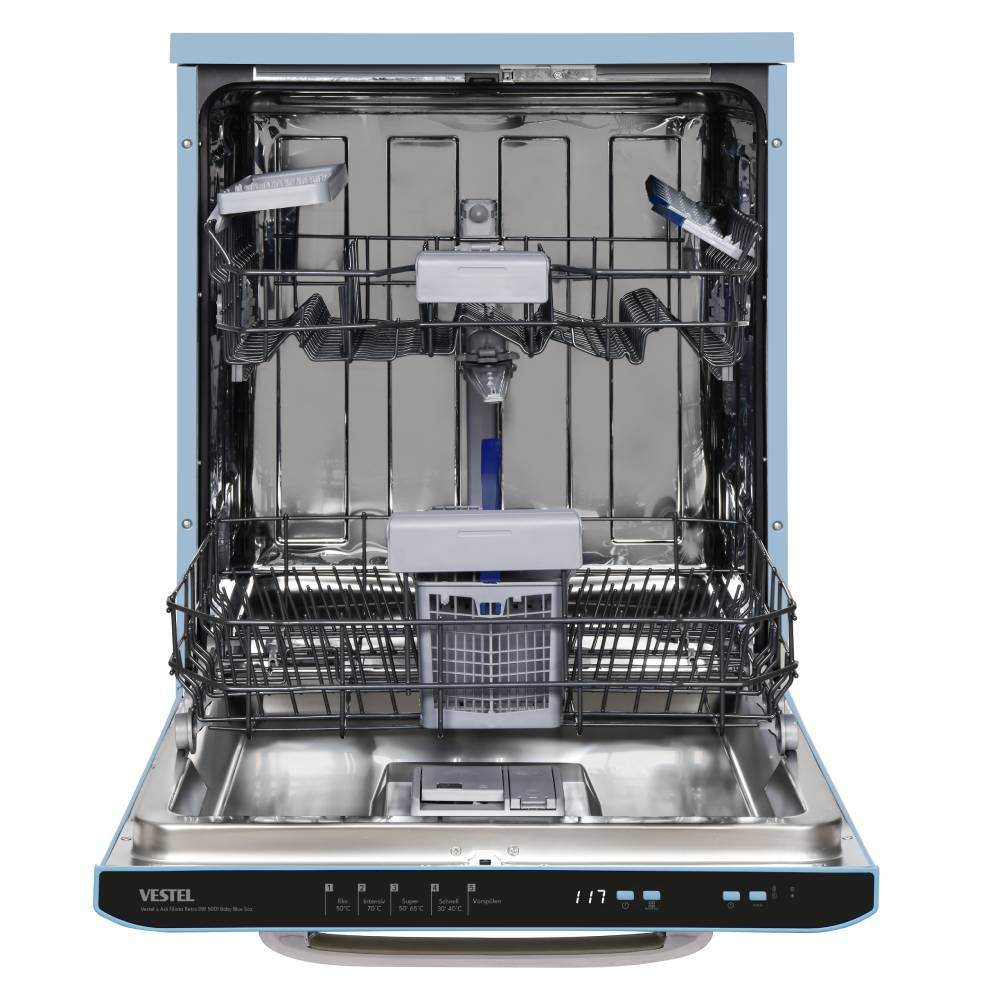 Vestel x Asl? Filinta DW 5001 Retro Baby Blue Saz freistehender Geschirrspüler