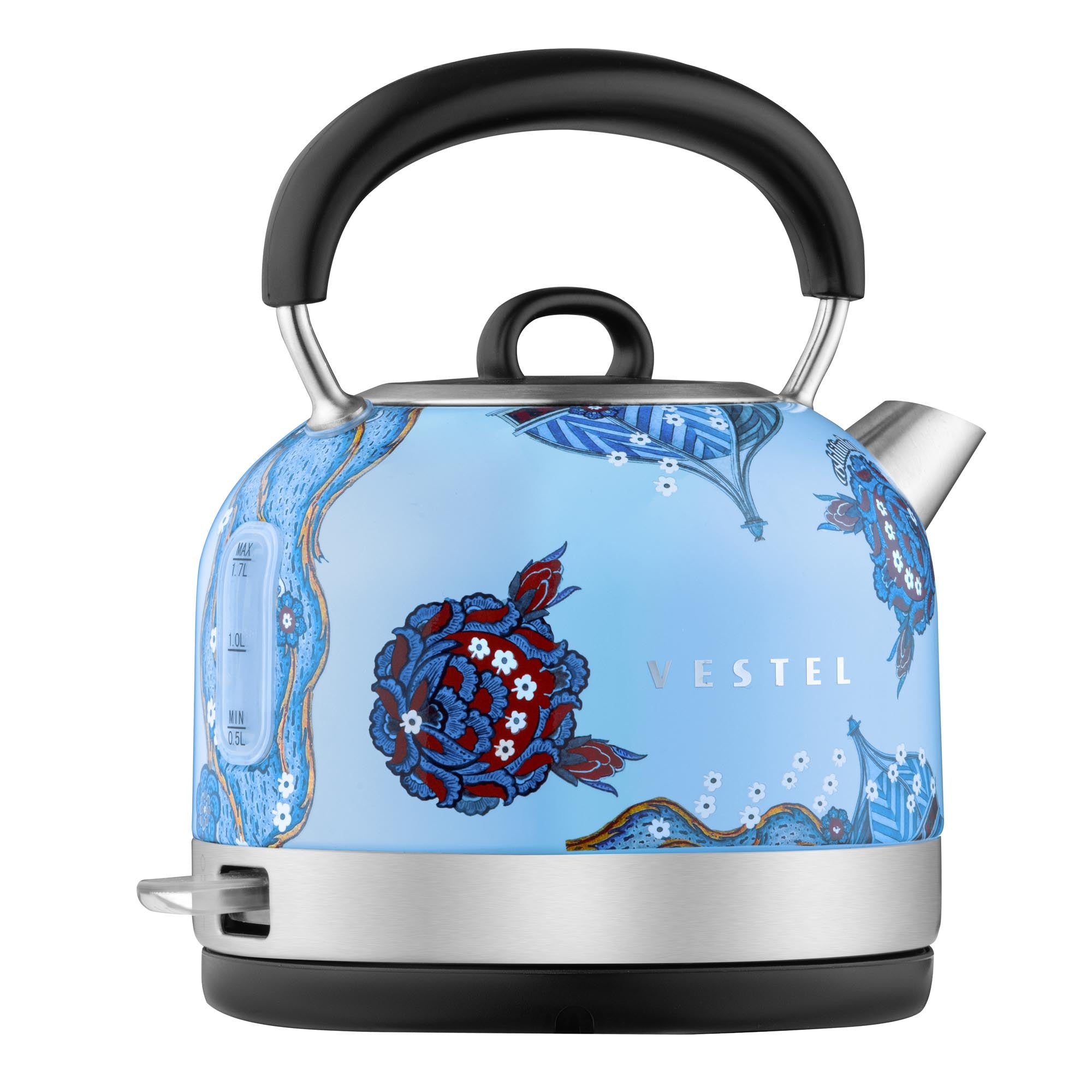 Vestel x Aslı Filinta Retro Babyblauer Çini Wasserkocher